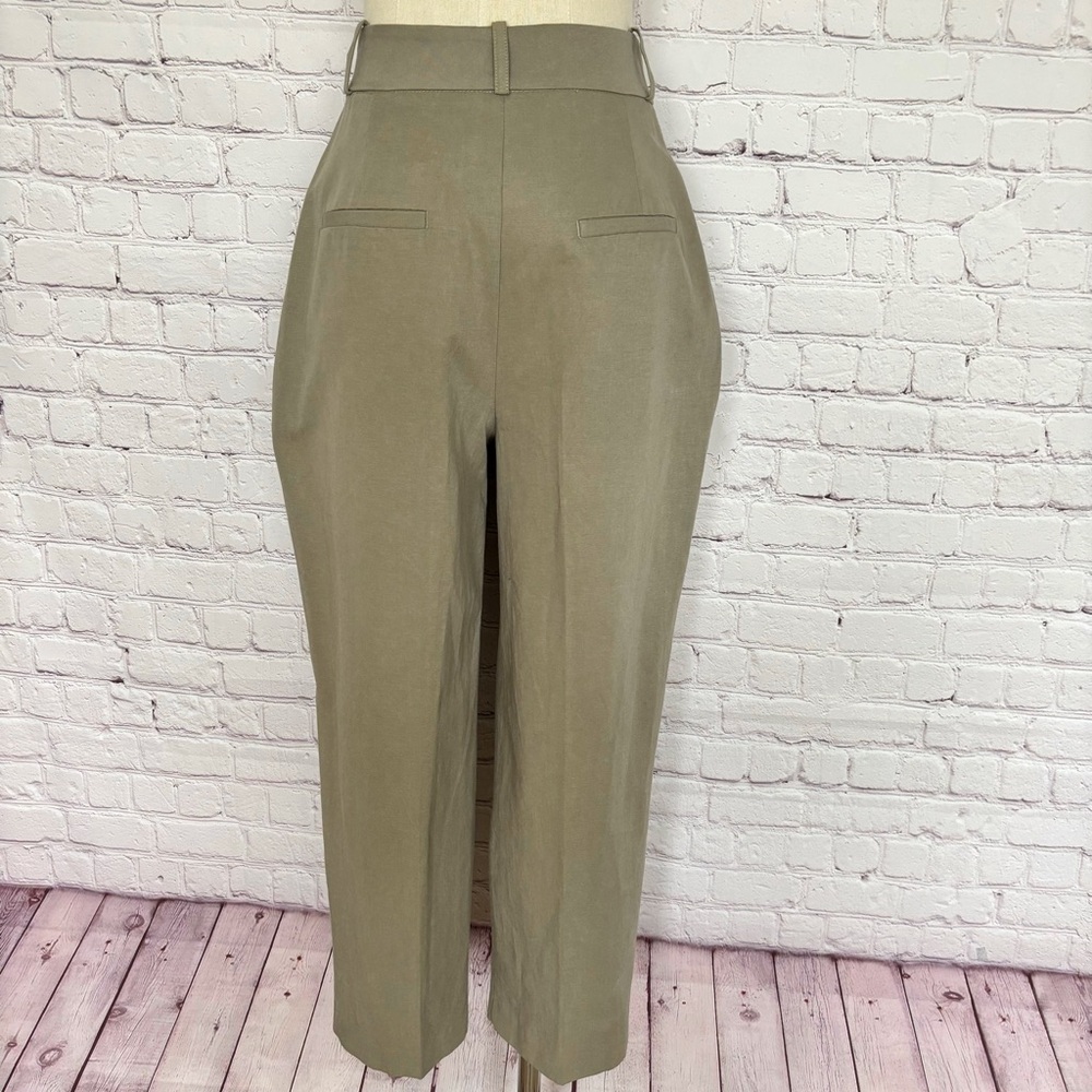 ZARA High Waisted Pleated Carrot Leg Cropped Trousers--NWT--S - Picture 11 of 16